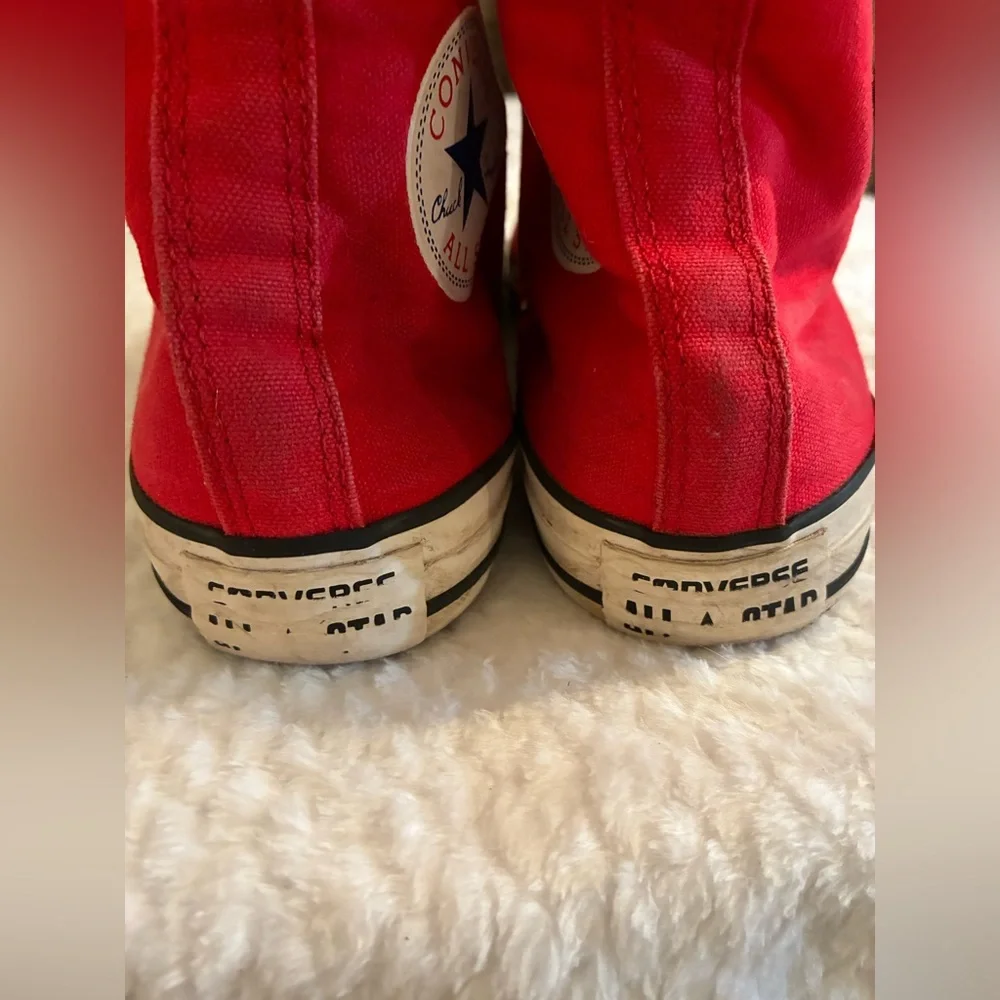 Converse Chuck Taylor Red Canvas High Top Sneakers Skate Punk Grunge Street Sz 7 - Picture 7 of 12